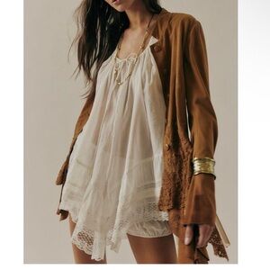 Free People Black Lace Hem Tunic